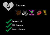 A completed Love god entry in the in-game logs.