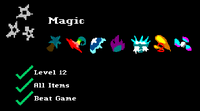 A completed Magic god entry in the in-game logs.